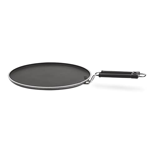 Milton Pro Cook Black Pearl Induction Non-Stick Flat Tawa, 32 cm, Grey
