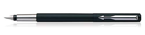 Parker Vector Matte Black Chrome Trim Fountain Pen - Black Ink, Pack Of 1