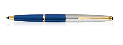 Parker Galaxy Stainless Steel Gold Trim Roller Ball Pen - Blue Ink, Pack Of 1