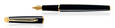 Waterman Hemisphere Mars Black Gold Trim Fountain Pen Fine Nib