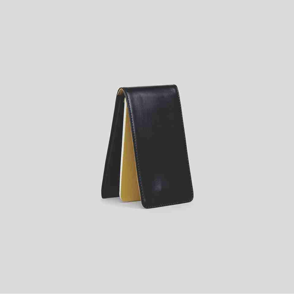 myPAPERCLIP Classic Edition Flippy Journal Nano Size Notebook | Mini Book For Gifting | Pocket Size Made Of Italian Vegan Leather | 96 Pages, Black, Pack of 1