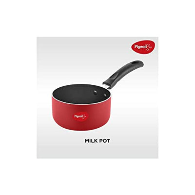 Pigeon by Stoverkraft Non-Stick Cookware Set of 7 Pc w/o Induction Base Includes Nonstick Tawa 23cm, Nonstick Fry Pan 24cm, Nonstick Kadhai with Stainless Steel Lid 24cm, Nonstick Sauce Red, Standard