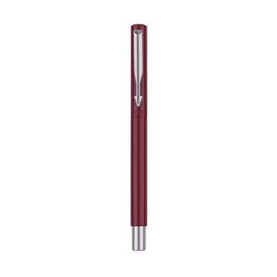 Parker Vector Standard Calligraphy Chrome Trim Fountain Pen Red Body Color - Blue Ink, Pack Of 1