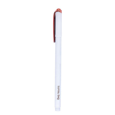 Supra B&G 0.7mm Rose Gold Ball Point Pen Jar Pack | Stylish White Body With Rose Gold Clip | Long Lasting Smooth Refillable Pen | Extended Writing Lengths With Lesser Pressure | Blue Ink, Pack Of 50