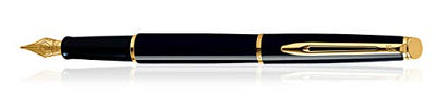 Waterman Hemisphere Mars Black Gold Trim Fountain Pen Fine Nib