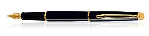 Waterman Hemisphere Mars Black Gold Trim Fountain Pen Fine Nib