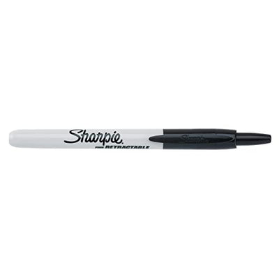 Sharpie Fine Tip Retractable Permanent Marker Black, 12 Markers