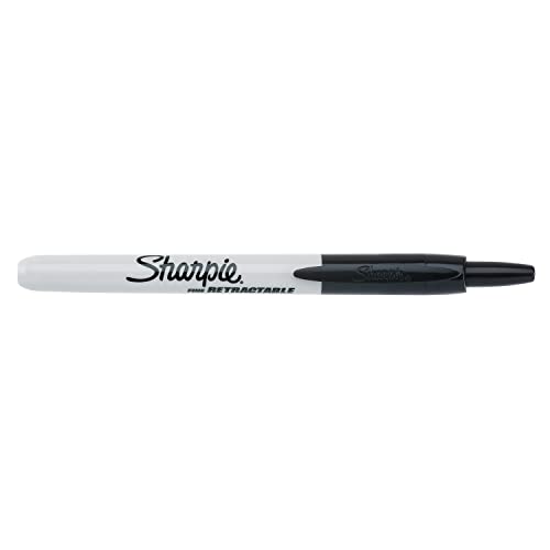 Sharpie Fine Tip Retractable Permanent Marker Black, 12 Markers