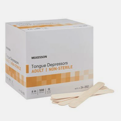 Tongue Depressors Non-Sterile Adult 6 inch length 500/Box