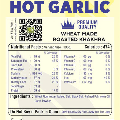 Kaant Foods Hot Garlic Khakhra | 200 gms