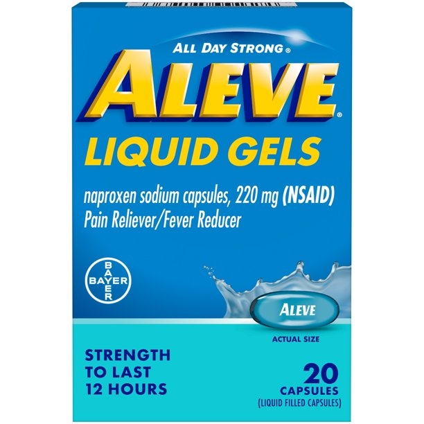 Aleve Liquid Gels All-Day Strong Pain Reliever Naproxen Sodium 220 mg, 20 Count