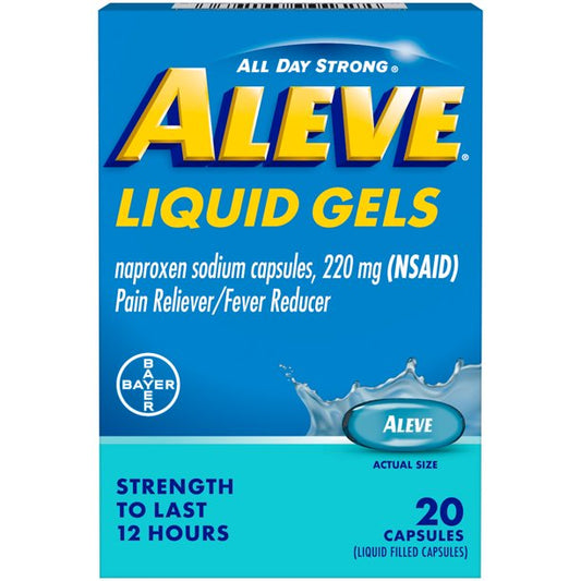 Aleve Liquid Gels All-Day Strong Pain Reliever Naproxen Sodium 220 mg, 20 Count