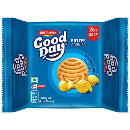 Britannia Good Day - Butter Cookies, Crunchy, Teatime Snack, 120 g
