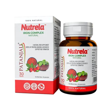 Patanjali Nutrela Iron Complex Natural Capsules 30 piece
