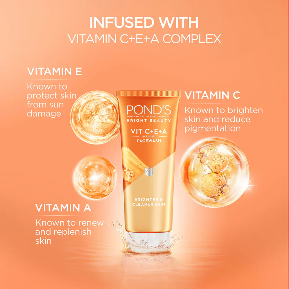 Pond's Bright Beauty Vit C+E+A Gel Face Wash - 100 ml