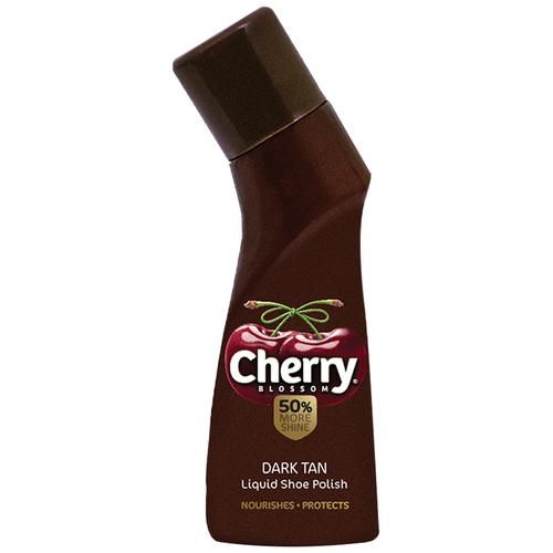 Cherry Blossom Liquid Shoe Polish, Dark Tan, 75 ml