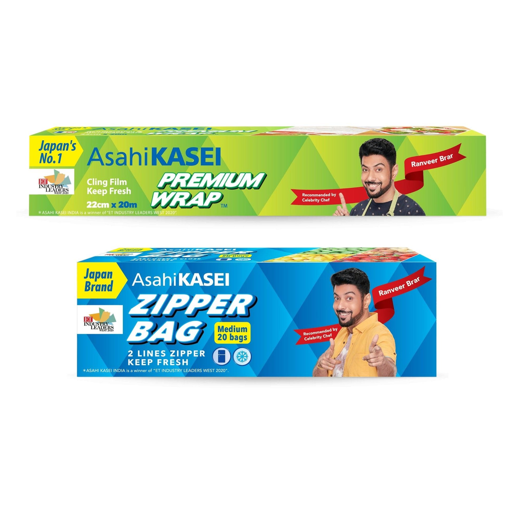 Premium Wrap 22Cm And Medium Zipper Bag Combo