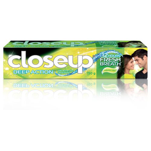 Close Up Deep Action Lemon Mint Anti Germ Gel Toothpaste, 150 g