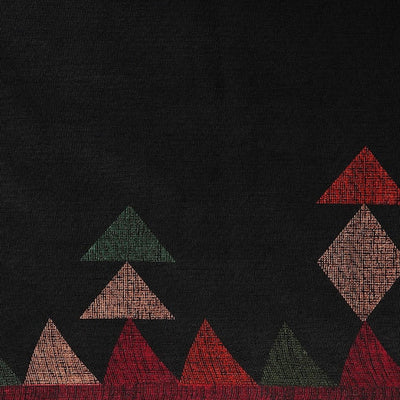 Black & Red Polycotton Printed Saree
