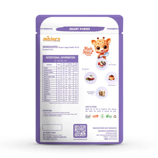 Junior's Nutrition Jaggery Powder For Young Kids (6+ Months) | 500 gms