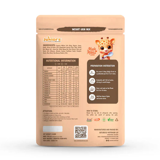 Junior's Nutrition Weight Gain Mix For Young Kids (6+ Months) | 500 gms