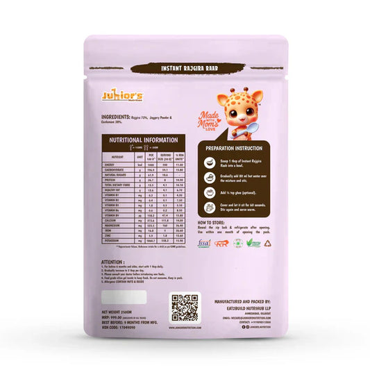 Junior's Nutrition Instant Rajgira Raab For Young Kids (6+ Months) | 500 gms