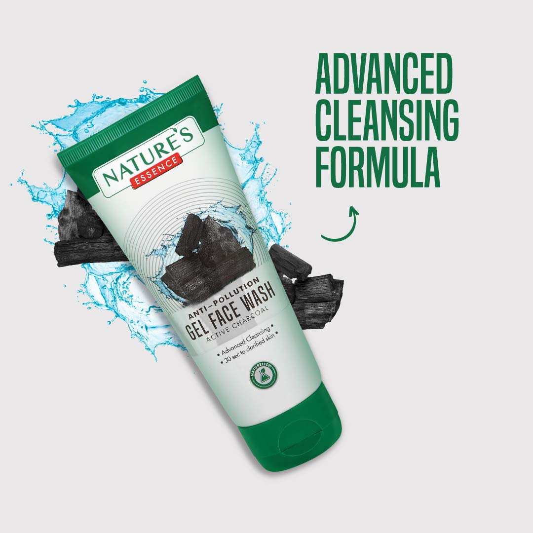 Nature's Essence Anti-Pollution Gel Face Wash - Active Charcoal