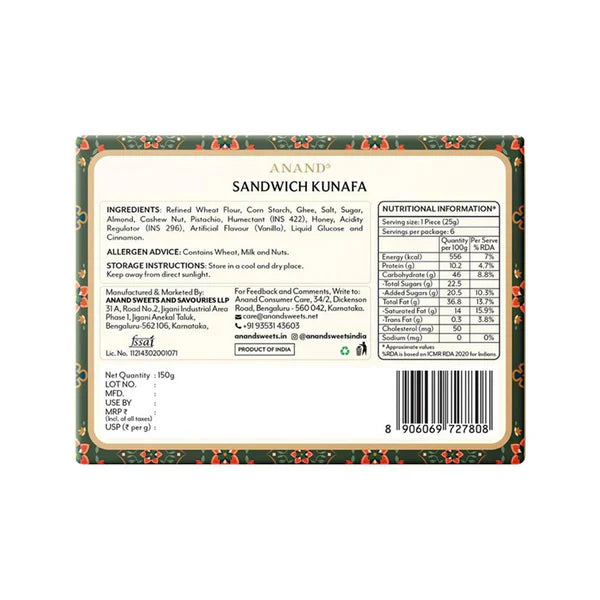 Anand Sweets & Savouries Sandwich Kunafa | 300 gms