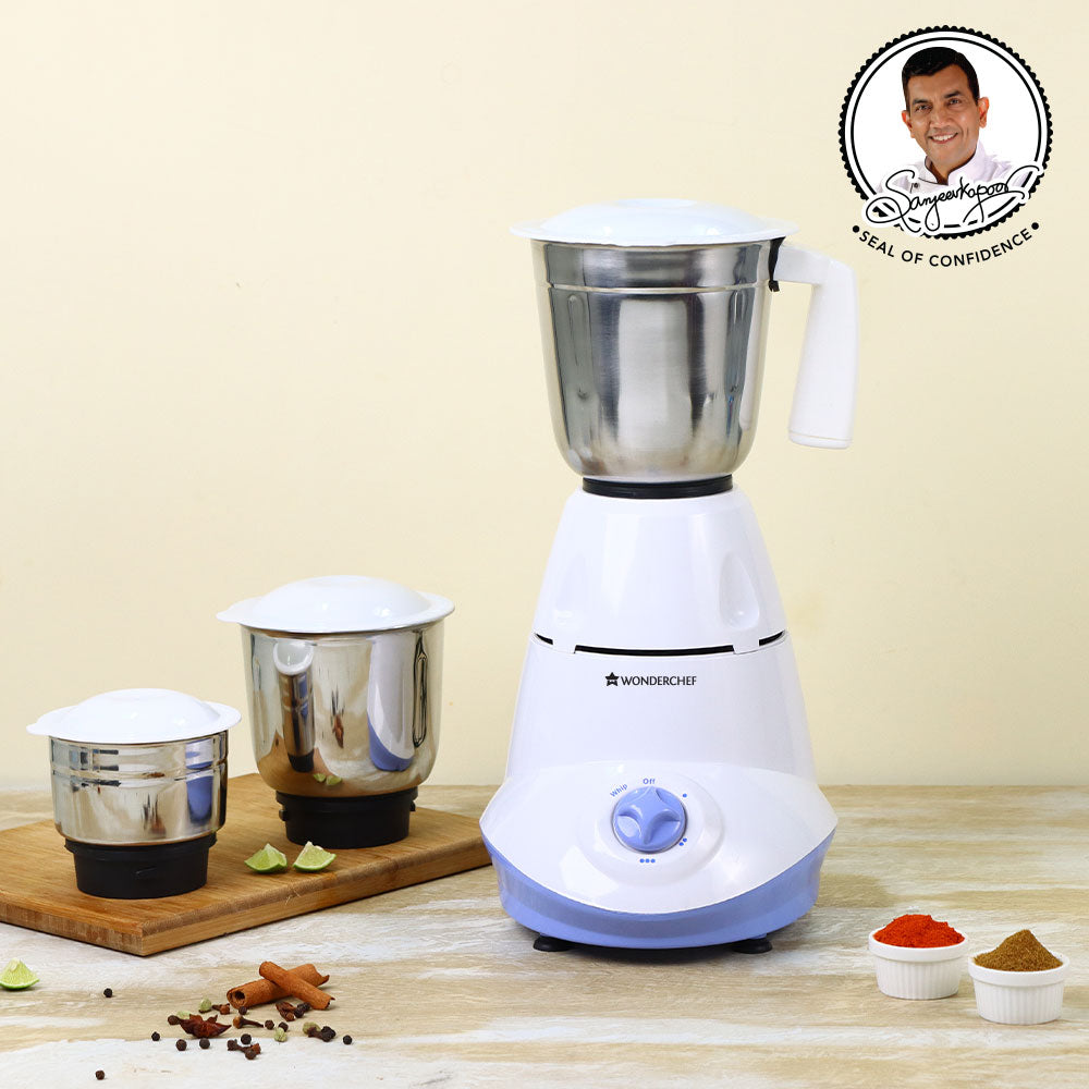 Capri Mixer Grinder 750 Watts 3 Stainless Steel Jars, 5 years Warranty on Motor