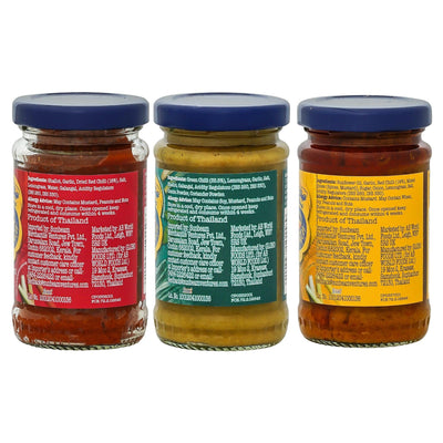 Thai Curry Paste Combo: Yellow, Red & Green (110g Each)