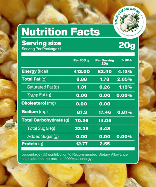 Moon Freeze Dried Crispy Corn  Sour Cream & Onion | ( Pack Of 3 ) 20 gms each
