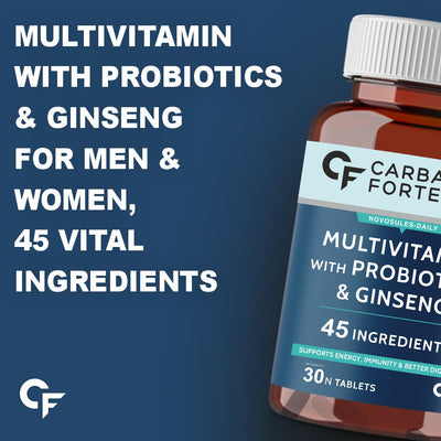 Carbamide Forte Multivitamin Tablets for Men and Women with Probiotics Supplement - 30 Veg Tablets