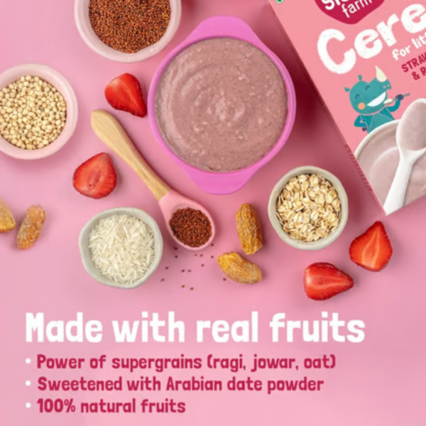 Slurrp Farm Cereal Ragi, Rice & Strawberry| 200 gms