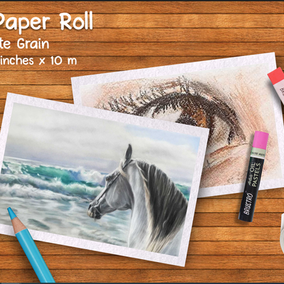 Brustro Pastel Paper Roll, Shade - White, Size - 75 cm (30") X 10 mtr