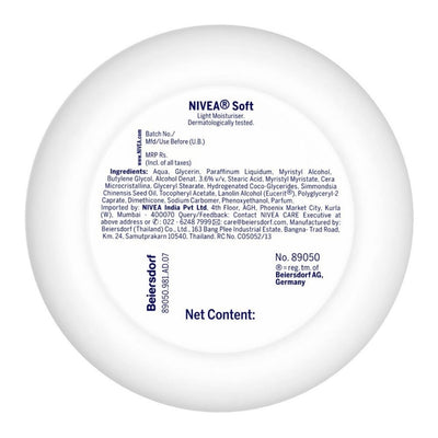 Nivea Soft Light Cream With Vitamin E & Jojoba Oil For Non-Sticky- Fresh, Soft & Hydrated Skin