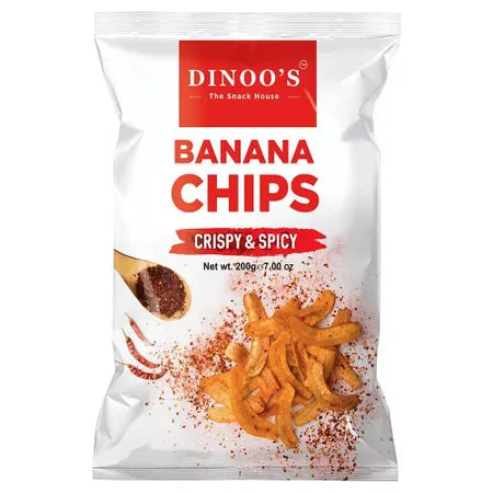 Dinoo's Banana Chips - Crispy & Spicy - 200GM