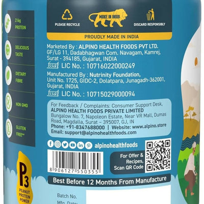 Alpino Natural Peanut Butter Powder Unsweetened