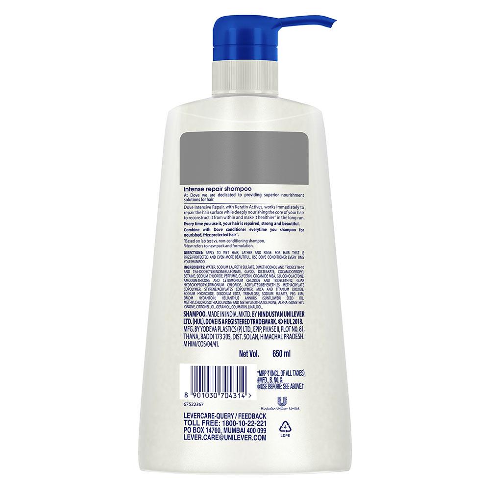 Dove Intense Repair Hair Shampoo, Repairs Dry and Damaged Hair