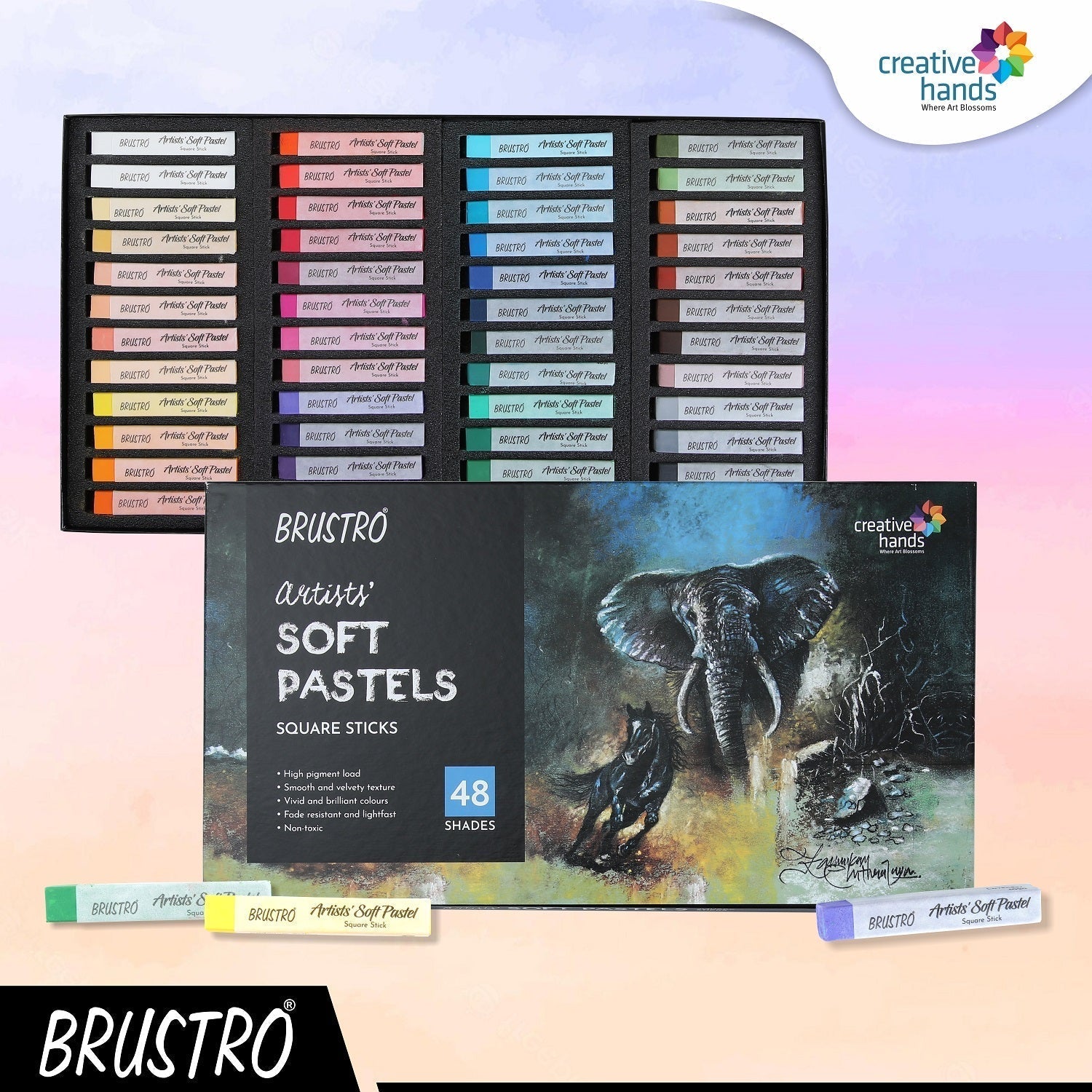 Brustro Artists' Soft Pastels Set of 48