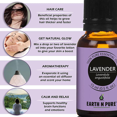 Earth N Pure Essential Oils (Rosemary, Eucalyptus, Tea Tree, Lemongrass, Peppermint & Lavender)