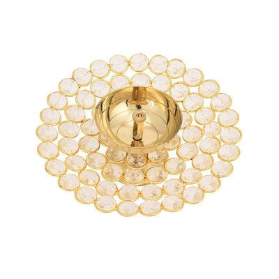 Craftvatika Gold-Toned Crystal Akhand Diya Oil Puja Lamp