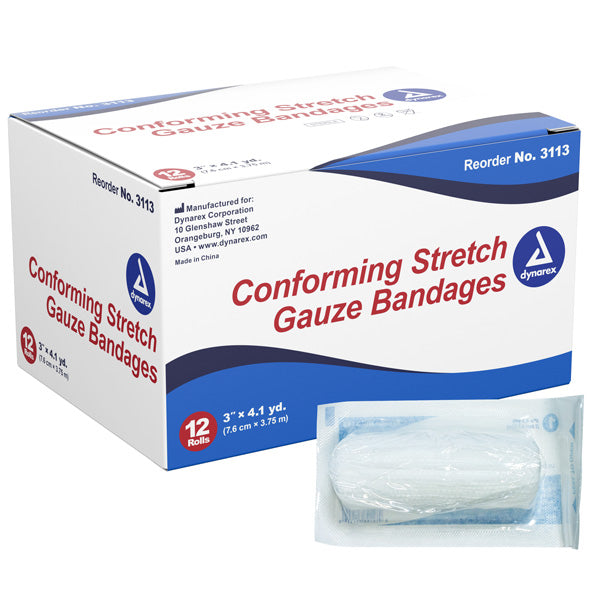 Conforming Stretch Gauze Bandage Rolls, Sterile