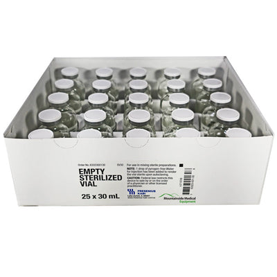 30 mL Empty Sterile Vials, Clear Glass, 25/Tray by Fresenius Kabi