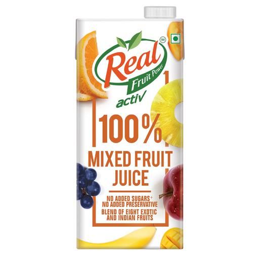 10x Real Activ 100 % Mixed Fruit Juice, 1000ml each - Pack of 10 – Himkhand