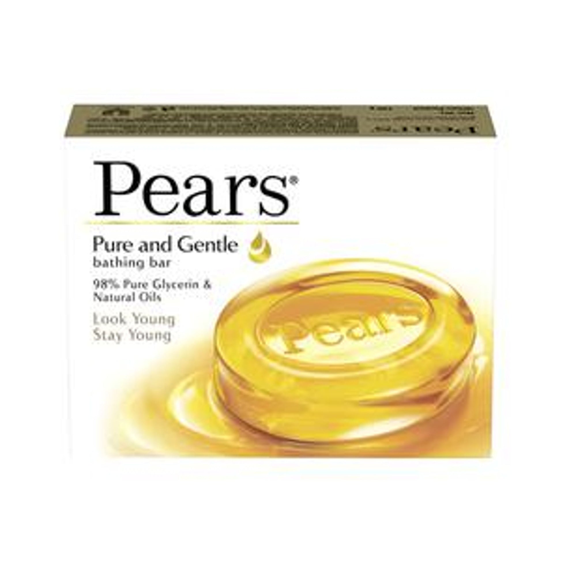 Pears Pure & Gentle Glycerin & Natural Oils Soap Bar, 98% Pure Glycerine & Natural Oils