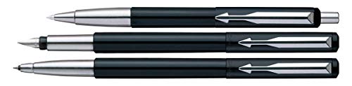 Parker Vector Standard Fountain Pen, Roller Ball Pen and Ball Pen Black Body Combo Pack - Blue Ink, Pack Of 1