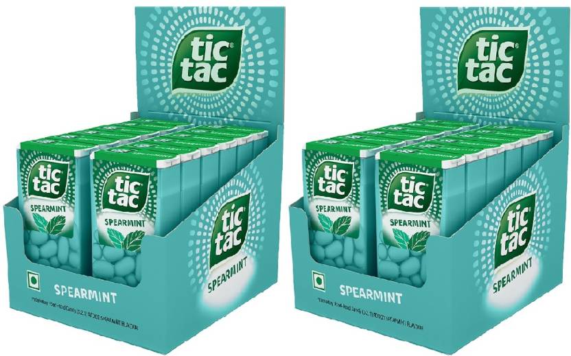 2x Tic Tac Spearmint Pack of 2 Spearmint Candy - Pack of 2  (156 g each)