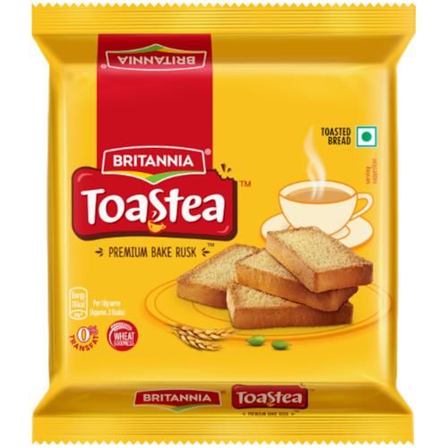Britannia Toastea Premium Bake Rusk With Goodness Of Elaichi, Sooji & Wheat, 63 g