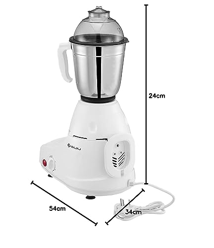 Bajaj GX-8 750W Mixer Grinder with Nutri Pro Feature, 3 Jars, White (Indian Plug)