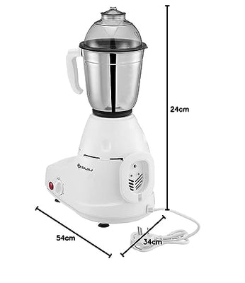 Bajaj GX-8 750W Mixer Grinder with Nutri Pro Feature, 3 Jars, White (Indian Plug)